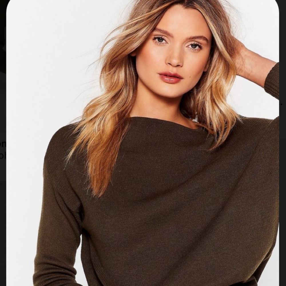 Dockers dark brown open neck sweater